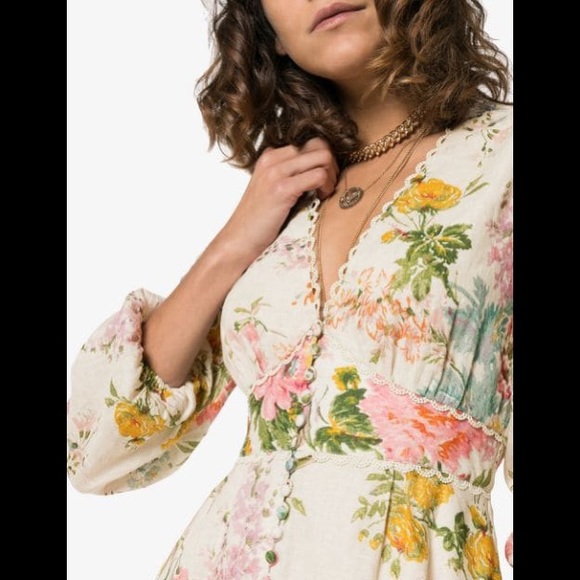 ZIMMERMANN//Heathers picot-trimmed floral playsuit - Picture 4 of 5